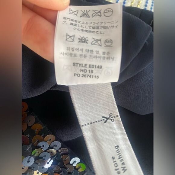 J.Crew Collection Romper Sequin Black Size 6 Low Back Lined Pockets - Picture 9 of 16